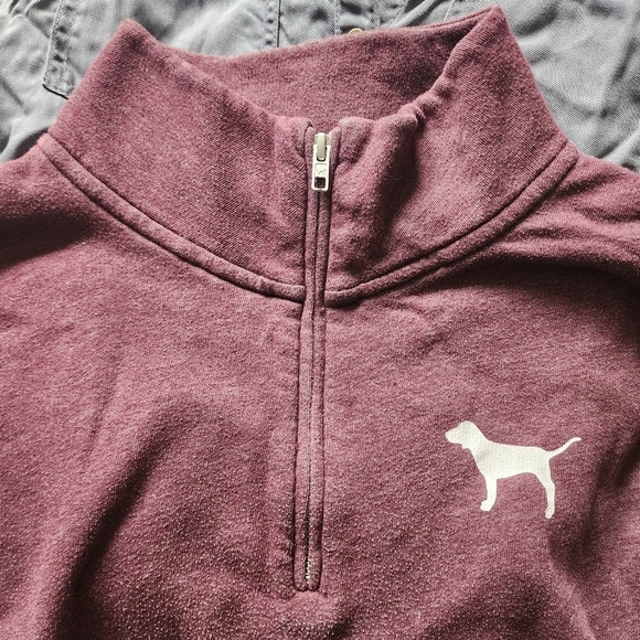 Victoria's Secret VS PINK Maroon Sweatshirt Spellout Graphic Logo Women's Small - Picture 3 of 9